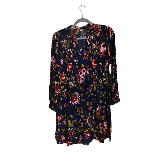 Old Navy Women Floral Long Sleeve Peasant Dress Sz. Small Blue NWT Boho Casual - Picture 2 of 11